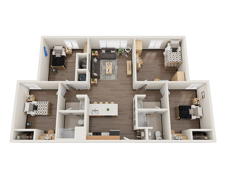 4 Bedroom / 2 Bath Floor plan