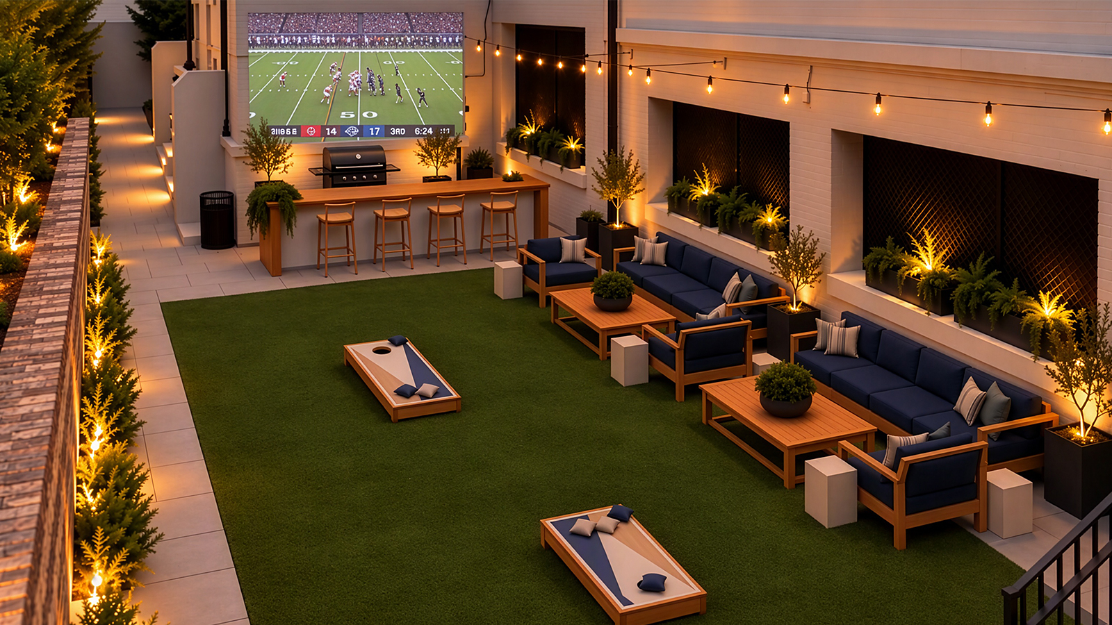 outdoor courtyard rendering